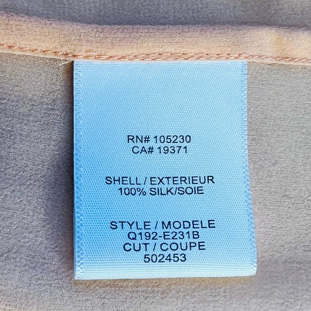 Equipment Femme Sheer Light Peach Collared Silk Blouse Size Medium - Picture 5 of 6